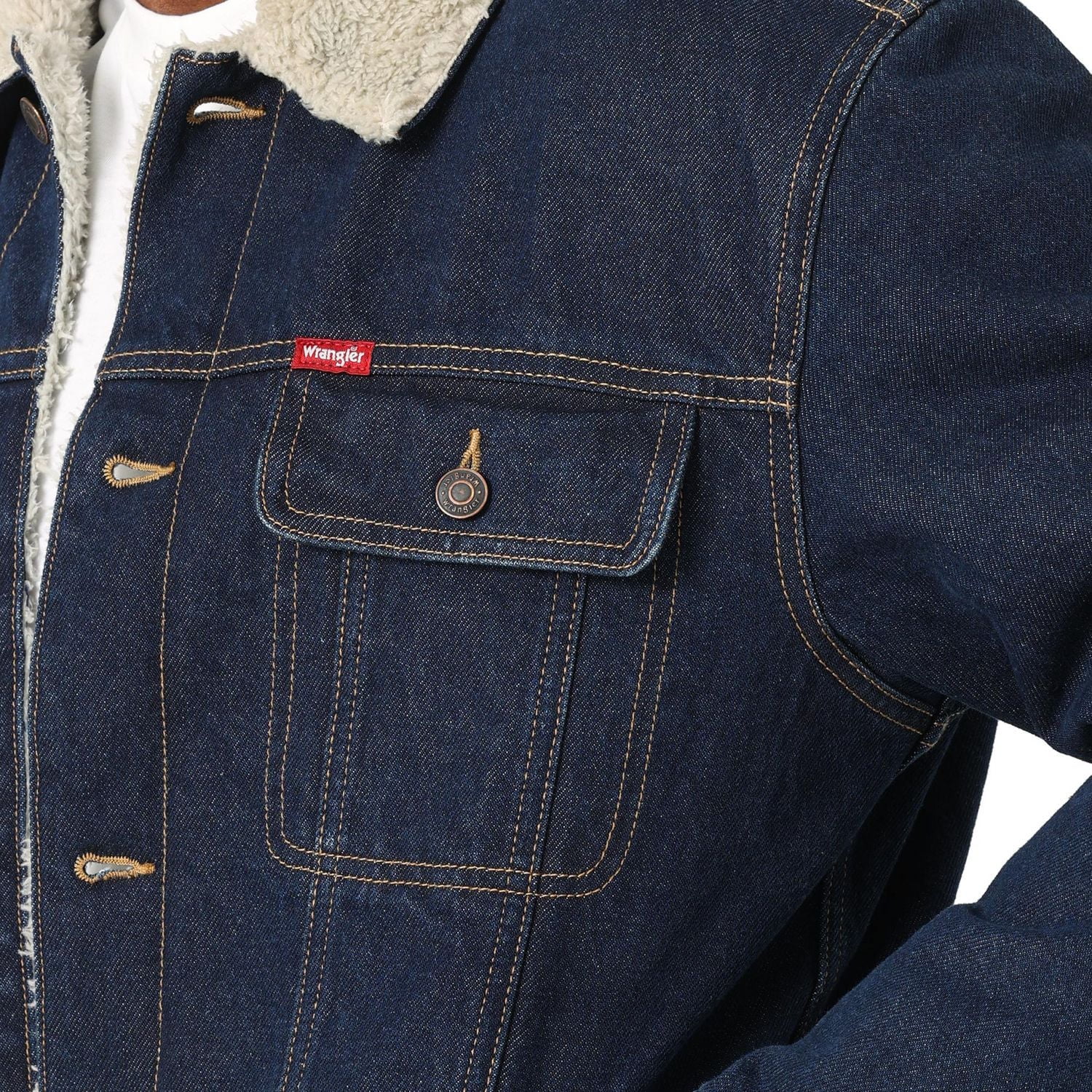 Wrangler Angler Veste Denim Doublée Sherpa