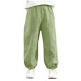 thumbnail image 2 of Htigea Boys Casual Pants Sweatpants Lightweight Open Bottom Lounge Pants Uniform Pants with Pockets Green,9 Years, 2 of 3