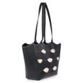 thumbnail image 4 of Free Assembly Women's Allegra Faux Leather Cut Out Tote Handbag, Black/Cream, 4 of 7