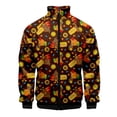 thumbnail image 4 of Chaqueta informal con cremallera y estampado 3D de Acción de Gracias de última oferta, diseño de pavo de animales de Acción de Gracias, para hombre, de manga corta, 4 of 4