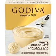Godiva White Chocolate Vanilla Bean Instant Pudding Mix, 3.9 oz Box