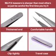 thumbnail image 4 of Pinzas de cejas NILIYA Pointed para mujer con funda de viaje, 4 of 6