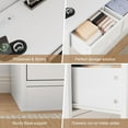 thumbnail image 5 of Studyset 12 Drawer Dresser for Bedroom, 61 Inch Wood Dresser with Power Outlet, Wide Chest of Drawers for Living Room, Hallway, Tall Dressers with Smooth Metal Rail, 5 of 6
