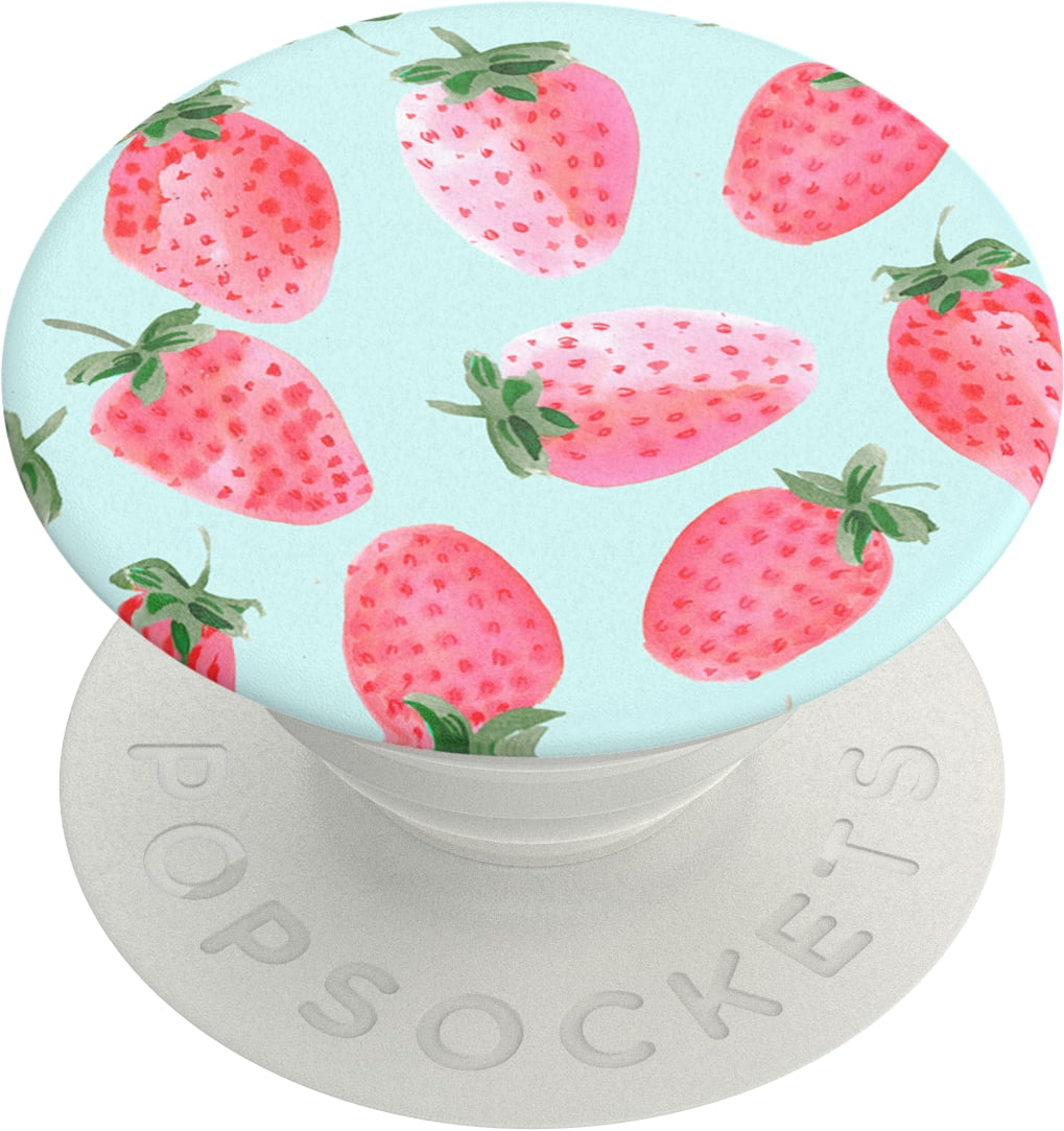 Popsockets Grip with Swappable Top for Cell Phones, PopGrip Strawberry Rain