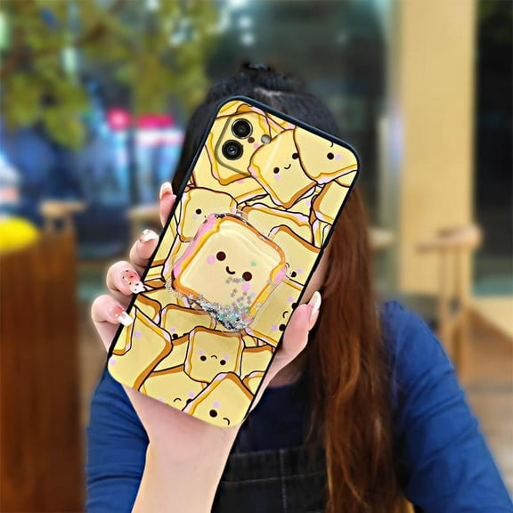 LYM-Phone Case For Samsung Galaxy A03 Global/SM-A035F, Cartoon Cute Quicksand TPU Durable Fashion Design Skin feel silicone Dirt-resistant Anti-knock Waterproof Rotatable stand Glitter
