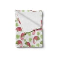 thumbnail image 2 of Exotic Soft Flannel Fleece Throw Blanket, Pattern of Chameleons and Palm Leaves Tropical Wildlife Elements, Cozy Plush for Indoor and Outdoor Use, 70" x 90", Dark Coral Green, by Ambesonne, 2 of 6