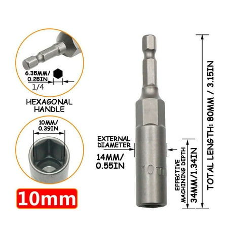 

Hueook Crescent Wrench Set Electric Drill Sleeve Wind Batch Sleeve Head Deepened Inner Hexagonal Electric Screwdriver Batch Head Nut Wrench Wrenches Set