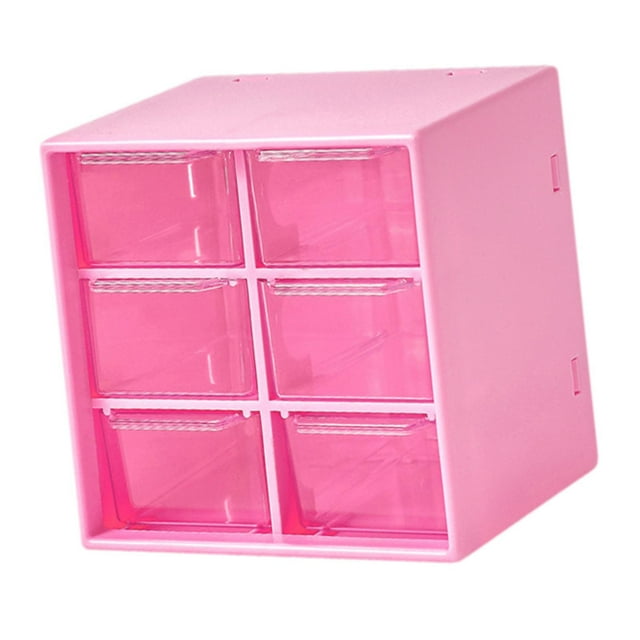 Organizador de cajones pequeño Macarena para escritorio 6 Cajones Rosa