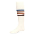 thumbnail image 3 of MeMoi Retro Stripe Cotton Blend Thin Ribbed Knee High Socks - Girls - Female, 12, Winter White, 3 of 4