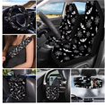 thumbnail image 2 of HUISEFOR 15 Packs Spider Web Car Seat Cover Full Set Non Slip Comfortable Steering Wheel Cover Seat Belt Cover Car Trash Can Air Vent Storage Bag Coasters Fit for Most Cars, Auto, SUVs, 2 of 7