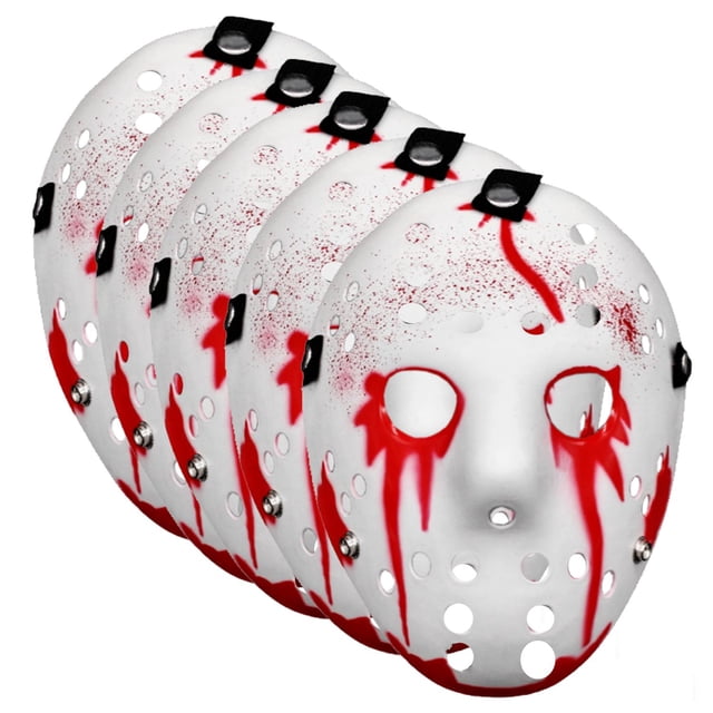 Viernes 13th Disfraz JasonBloody 5Pzas 18x25x5cm Plástico PVC Blanco Jason Voorhees.