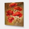 thumbnail image 3 of Designart ' Red Blossoming Poppies Over Wild Brown I ' Traditional Canvas Wall Art Print, 3 of 3