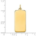 thumbnail image 2 of 14k Yellow Gold Solid Polished Plain .013 Gauge Engraveable Rectangular Disc Charm 32x13mm Wide Pendant Necklace for Wom, 2 of 2