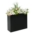thumbnail image 2 of Heavy Duty Metal Planter Box ,Large Tall Rectangle Planter Box with Removable Insert Shelf for Garden,Porch,Patio,Yard(Black, 24”x10”x24”), 2 of 23