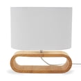 thumbnail image 2 of (Set of 4) MoDRN Naturals Round Oak Table Lamp, 2 of 2