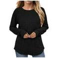 thumbnail image 3 of Futezty Women Sweatshirt Womens Plus Size Tops Crewneck Long Sleeve Shirts Loose Tunic Tops Curved Hem Fall Pullover Loose Fit Dressy Crew Neck Pullover Basic Sweaters For Women Tunic For Women, 3 of 6