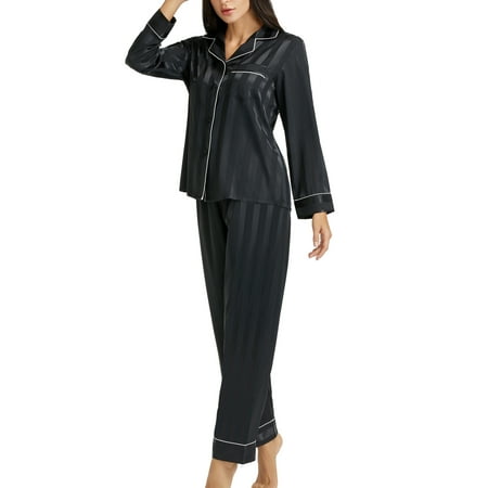 

LONXU Women s Sleepwear Silk Satin Luxury Nightwear Sets XS-XXXL
