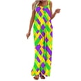 thumbnail image 4 of Moxiu Womens Sequin Jumpsuits Dressy Mardi Gras Outfit for Women Mardi Gras Glitter Printed Wide Leg Jumpsuit Overalls Trendy Adjustable Strappy Rompers 2025 Multicolor,L, 4 of 7
