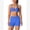 Electric Blue, variant on Womens Seamless Workout Sets 2 Piece Strappy Halter Sports Bra Scrunch Butt Shorts Gym Yoga Outfits