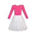 thumbnail image 2 of Girls Dress Rose Pink Long Sleeve Butterfly Lace Tutu 6, 2 of 6