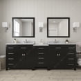 thumbnail image 2 of Caroline Parkway 93" Double Bath Vanity in Espresso with White Marble Top and Square Sinks with Matching Mirror, 2 of 2