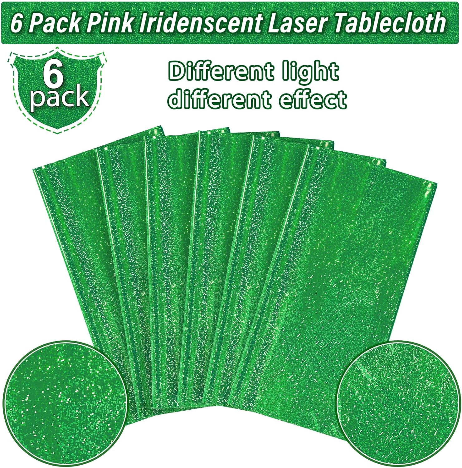 QIANJIA 4 Pack Iridescent Pink Plastic Tablecloths Shiny Disposable Laser Rectangle Table Covers,Holographic Foil Tablecloth Iridescent Party Decorations for Birthday Wedding Christmas, 54x108Inch
