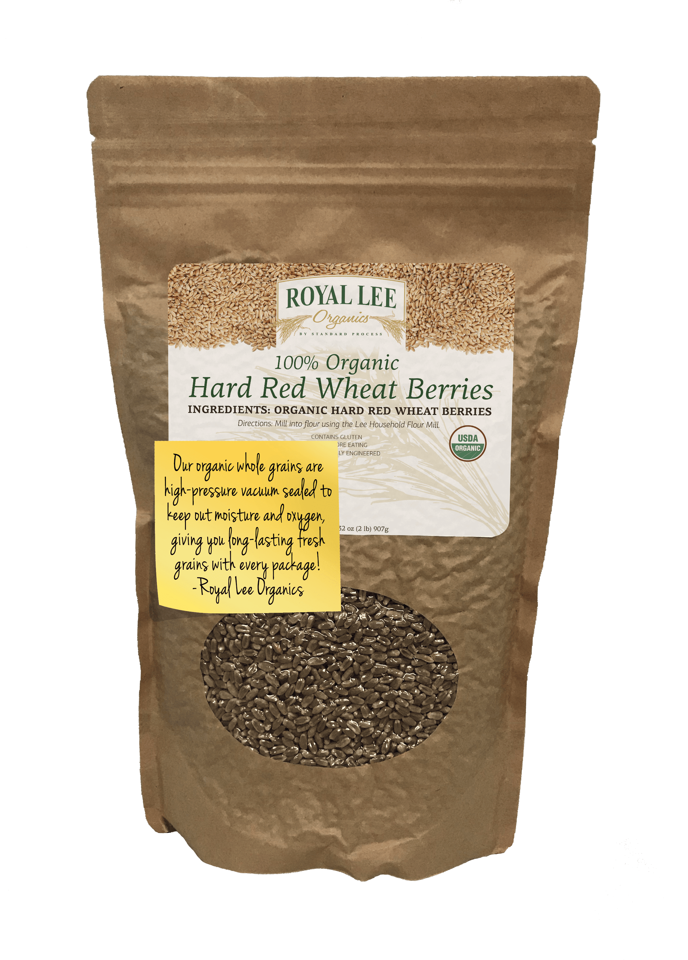 Royal Lee Organics by Standard Process Organic Hard Red Wheat Berries lb  bag