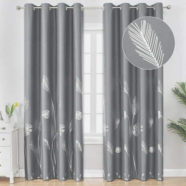 Cortinas opacas Estelar Textiler, color gris, 132 x 274 cm, 2 paneles