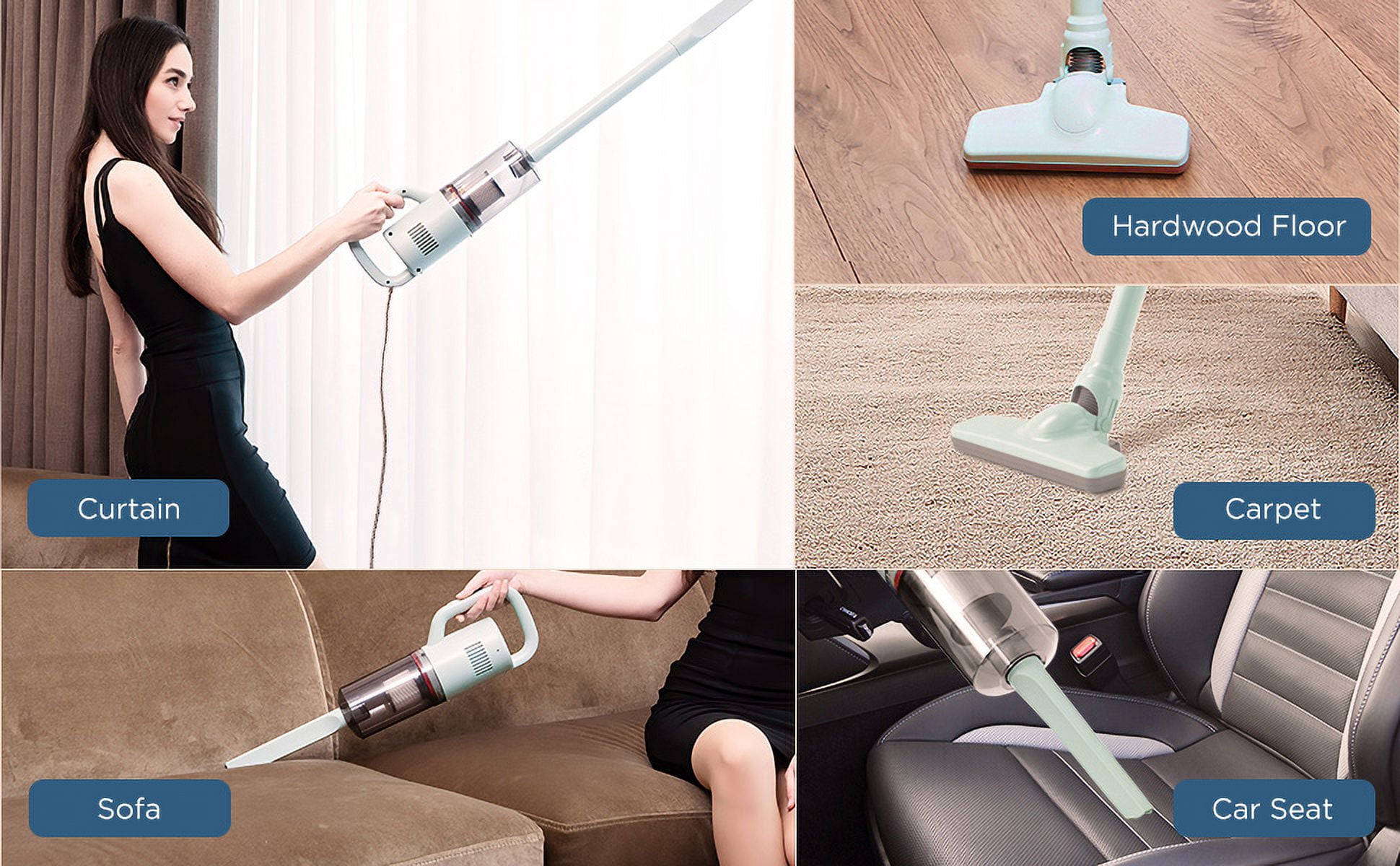 Keromee BX-219 Vacuum Cleaner, 110V-130V, Green with Replacement Crevice Nozzle