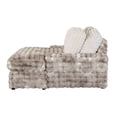 thumbnail image 4 of Global Furniture USA Faux Fur Contemporary Built In Usb Port Lounger Sofa with Pillows, Gray, 4 of 4