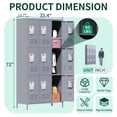 thumbnail image 3 of IKIMI 9-Door Metal Storage Locker Cabinet with Vented Compartments, Durable Steel for School, Office, Gym (Gray), 3 of 9
