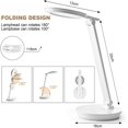 thumbnail image 2 of Lámpara de escritorio Lightess, lámpara de mesa led regulable de 3 modos, 3 modos de brillo, control táctil regulable, 30 minutos, temporizador inalámbrico plegable, protección ocular, niño, Des Feliz Sencillez, 2 of 4