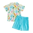 thumbnail image 3 of Okbabeha Toddler Baby Boy Shorts Sets Easter Outfit Bunny Carrot Print Short Sleeve Shirt Top + Shorts Suits, 3 of 7