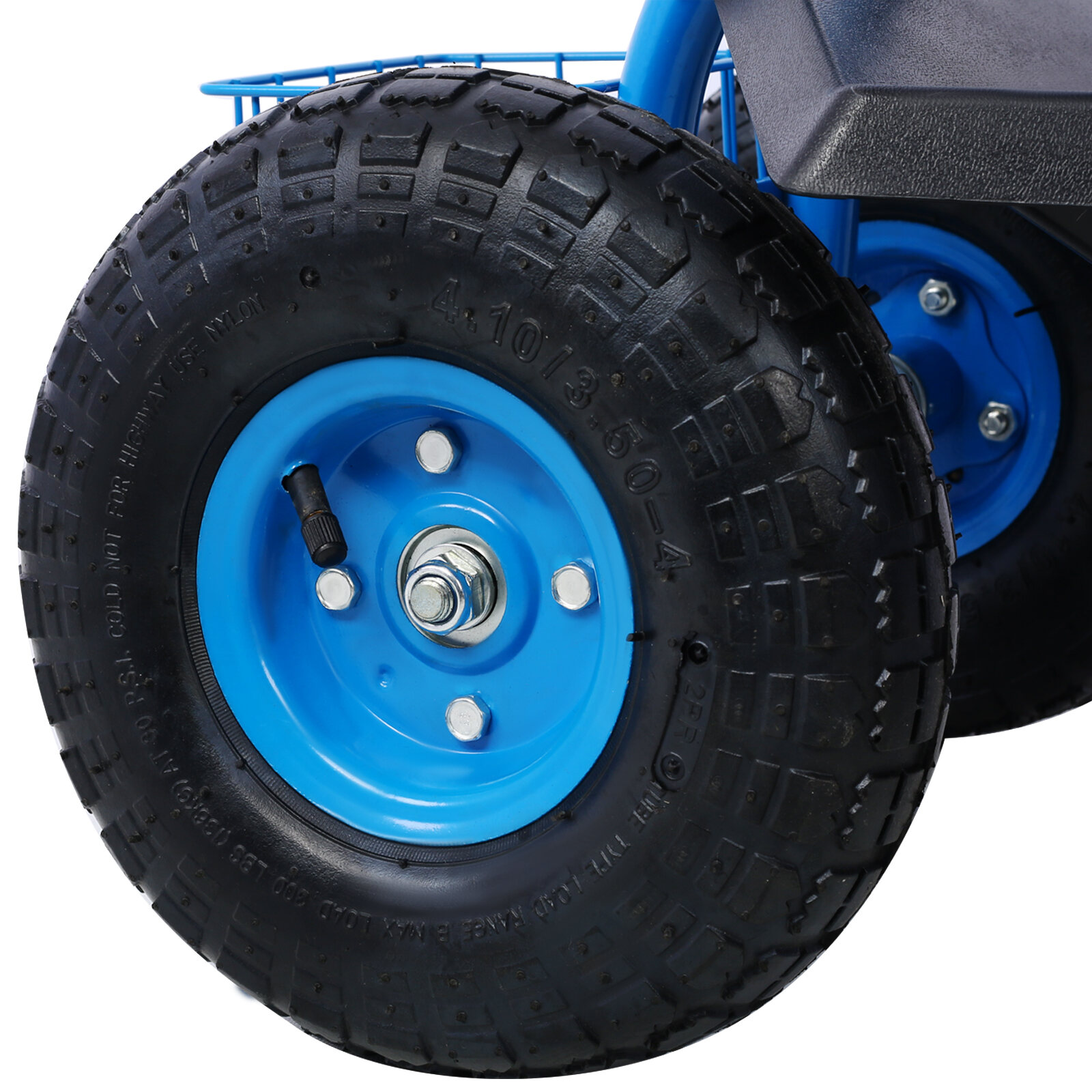 , Rolling Garden Scooter Garden Cart Seat with Wheels and Tool Tray, 360 Swivel Seat,Blue, Blue ,Steel ,