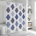 thumbnail image 6 of Grey Purple Moroccan Shower Curtain, Waterproof Shower Curtains for Bathroom, Retro Bohemia Geometric Pattern Washable Fabric Bathtub Curtain Set Bath Decor with 12 Hooks 48"x72", 6 of 8