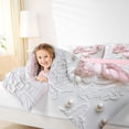 thumbnail image 3 of Erosebridal Sequin Print Butterfly 7 Pieces Bedding Comforter Set,Pink White Full Bedding Set For Girls Kids,Reversible, 3 of 7