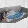 thumbnail image 6 of Map Soft Flannel Fleece Throw Blanket, Hand Drawn Watercolor Style Globe Sphere with North America Continent Paint Effect, Cozy Plush for Indoor and Outdoor Use, 60" x 80", Blue White, by Ambesonne, 6 of 6