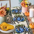 thumbnail image 4 of Polka Dot Blue Pumpkin Cotton Linen Table Runner, Washable Table Runners for Kitchen, Dining Room, Holiday, Home Party Table Decor, 13x48 Inches, 4 of 9