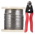 thumbnail image 1 of Unique Bargains 1/8' T316 Stainless Steel Cable with Cutter, Wire Rope Aircraft Cable for Deck Railing, 147 FT, 1 of 6