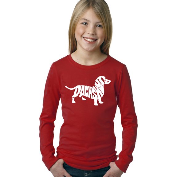 Girl's Word Art Long Sleeve - Dachshund
