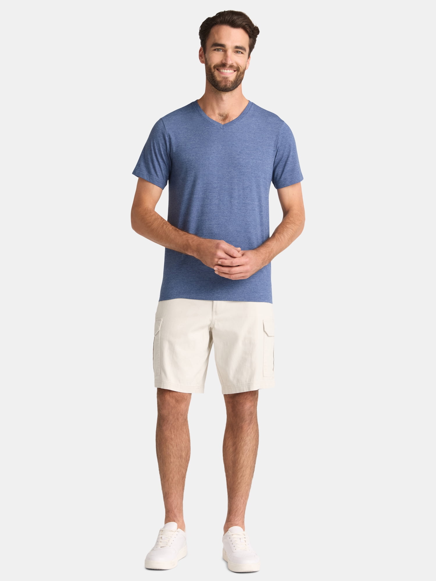 George Men's and Big Men's Lightweight V Neck Tee with Short Sleeves, 3-Pack, Sizes XS-3XL
