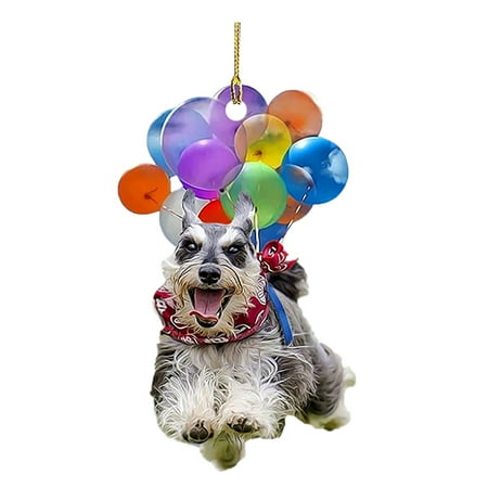 

HGWXX7 Home Decor Dog Pendant Bostons Terriers Dog Fly With Bubbles Car Hanging Ornament