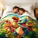 thumbnail image 5 of Cartoons Dinosaur Print Flannel Fleece Throw Blanket Soft Cozy Decorative Blanket For Home Bedroom Sofa, 5 of 6