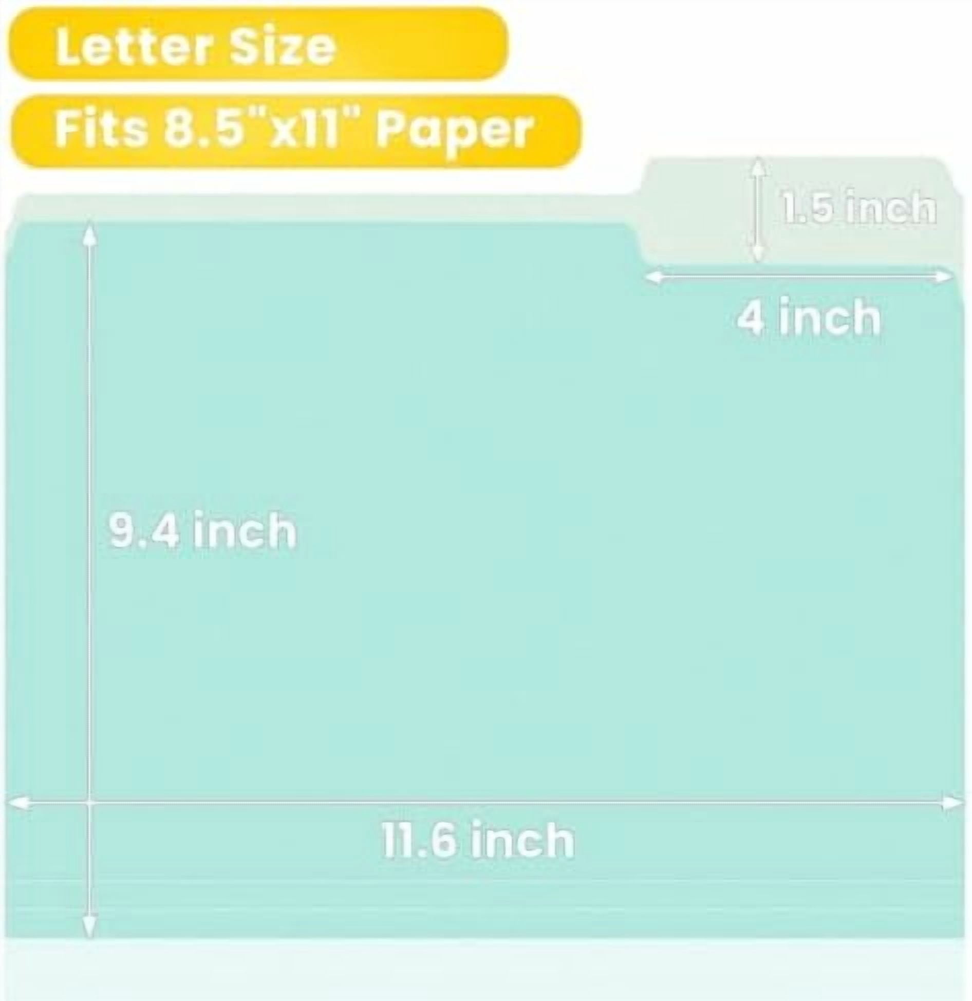File Folders, 100 Pack Manilla Folders 8.5 x 11, 10 Colors Folder Office Organization Home School Folders for Documents Files Paper