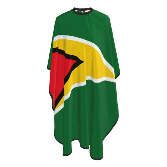 Guyana Flag Salon Barber Cape - Professional Hairdressing Waterproof Hair Cutting Cape With Adjustable Snap Closure-Haircut Apron For Hair Stylist And Home Use-55''X66''