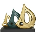 thumbnail image 6 of 12" x 10" Gold Polystone Sail Boat Sculpture with Black Base, by CosmoLiving by Cosmopolitan, 6 of 7