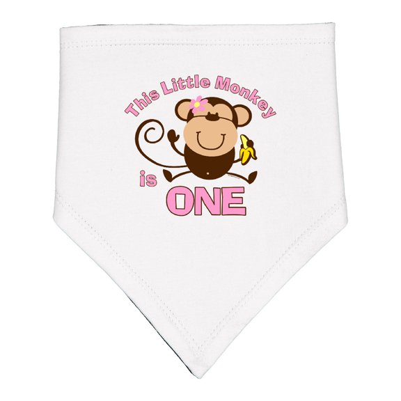 Inktastic Little Monkey Girl 1st Birthday Baby Bandana Bib