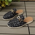 thumbnail image 5 of SuTry Women's Polka Dot Mules Slip On Metal Buckle Decor Round Toe Platform Comfortable Casual Walking Half Shoes Outerwear(43), 5 of 9