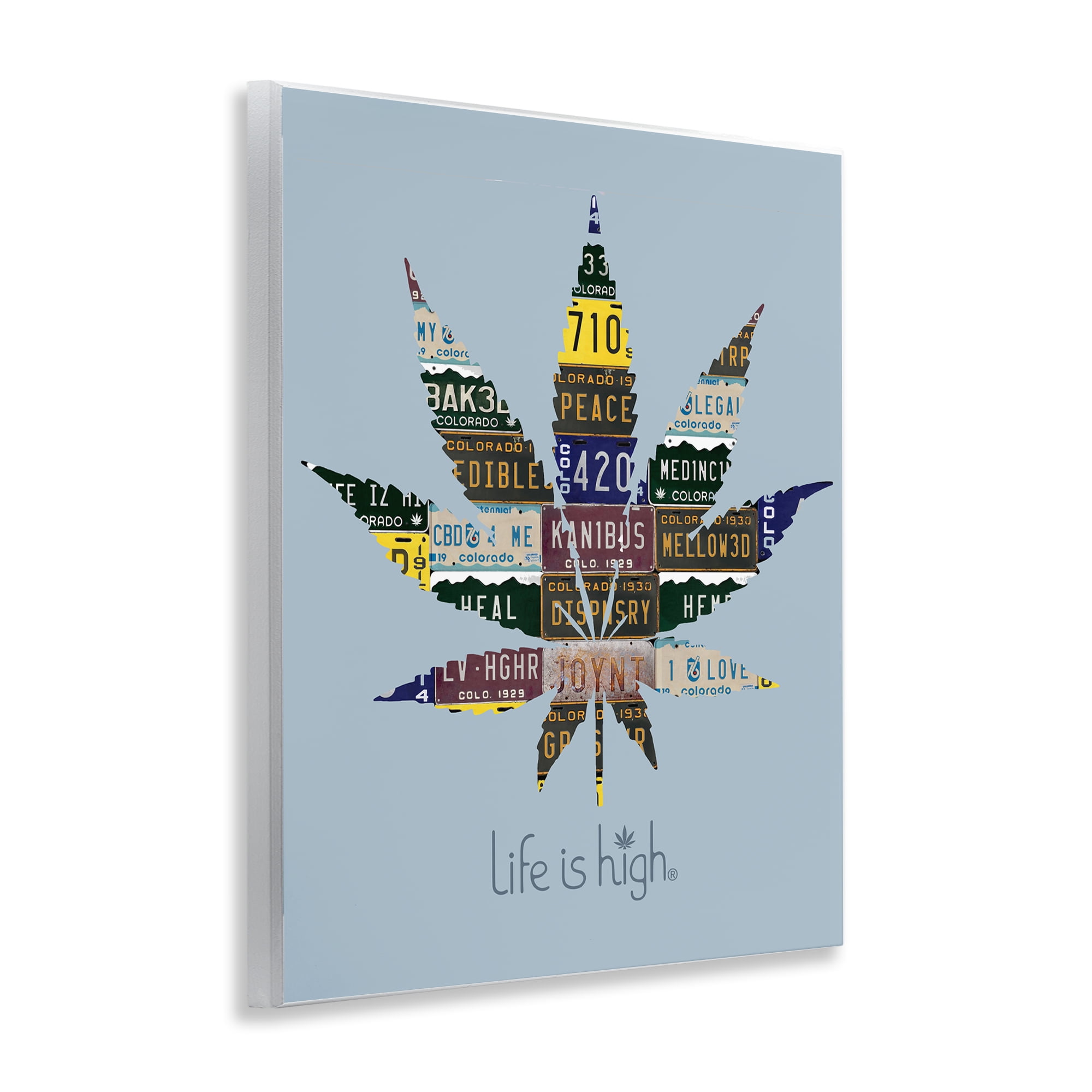 Stupell Industries Life Is High with Plant Novelty & Humor Painting Unframed Art Print Wall Art, 11 x 14
