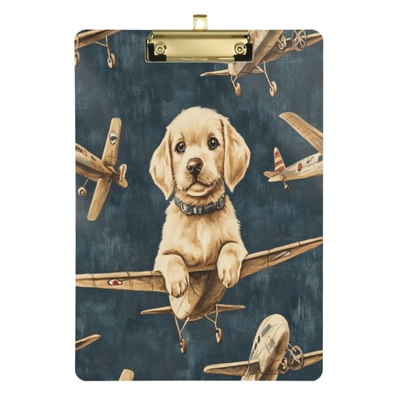 Acrylic Writing Tablet,Aviation Puppy12.5"9"Rectangular One-sided Printed Clear Acrylic Writing Tablet.